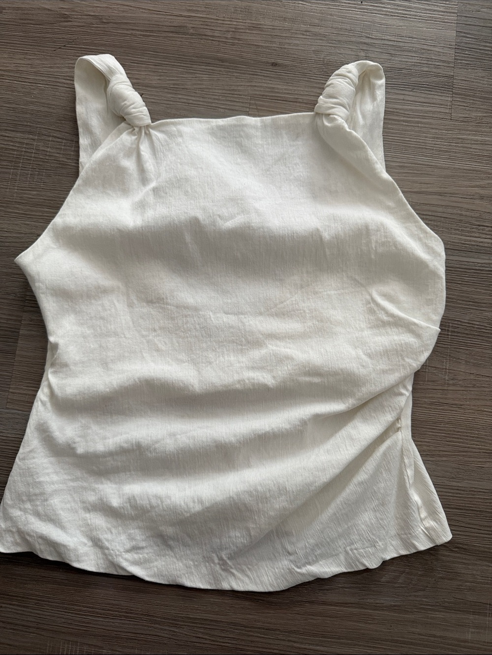 Zara White Knotted Strap Camisole